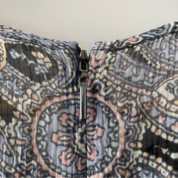 Rebecca Taylor Selene Paisley Voile Dress in Bleu Combo Size 4 - Picture 6 of 8